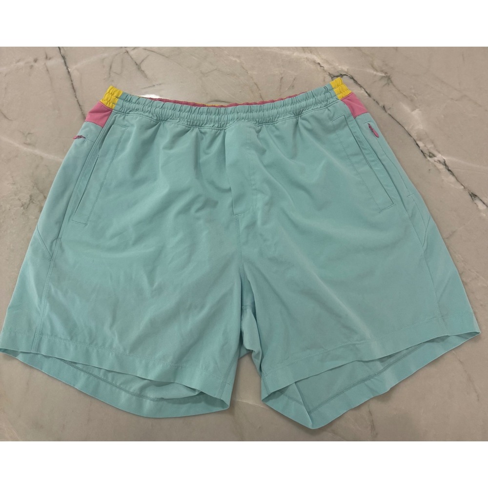 Birddogs Mens Lined Gym Shorts Light Blue Pink Yellow 7 Inch Inseam Size XXL 111